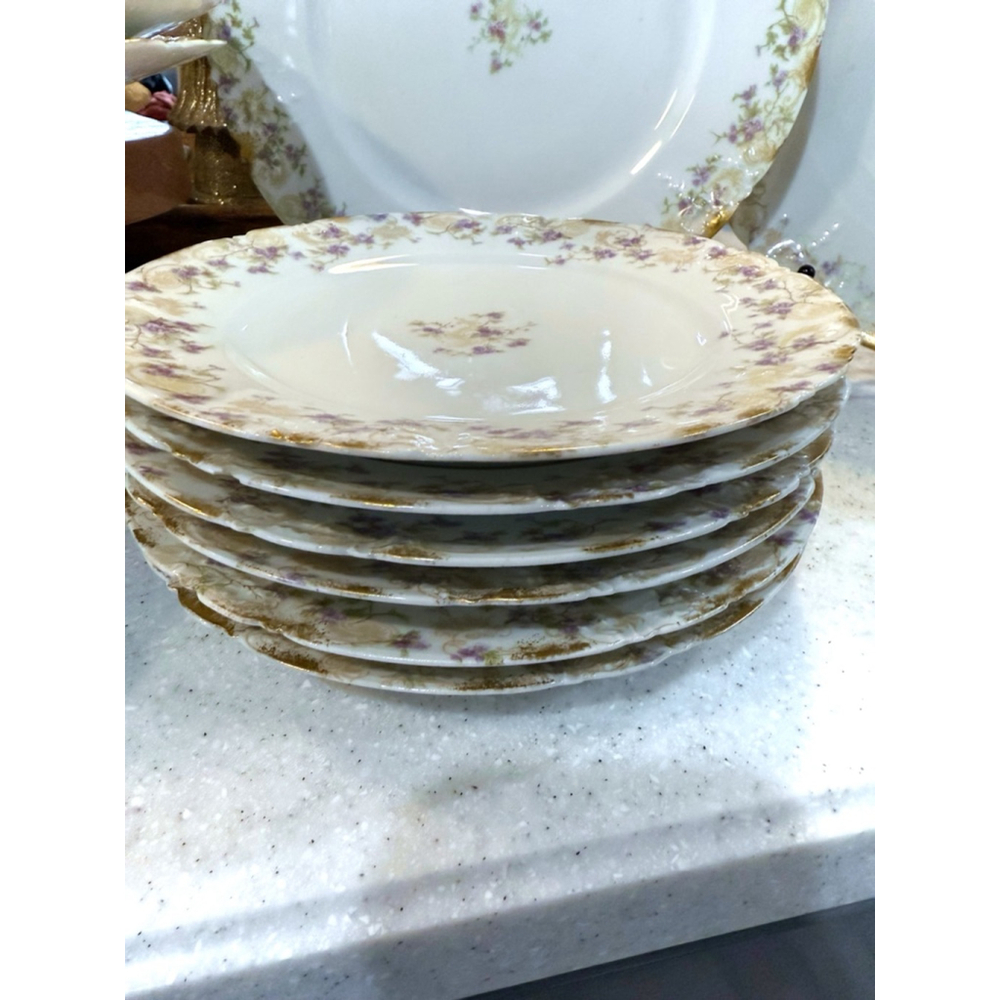 Limoges Lavender Porcelain Plates, Saucers, Cups, Bowls - Picture 13 of 16
